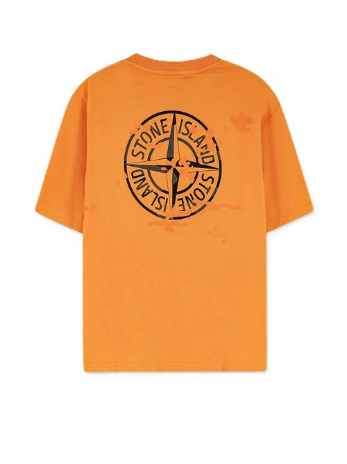 T-shirt in cotone con stampa logo tono su tono frontale STONE ISLAND Stone Island | L1S152100001S0E14V007E
